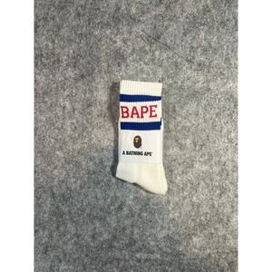 Bape Crew‎ Socks Red,White & Blue Striped Unisex Size 8-13 Aape A Bathing Ape